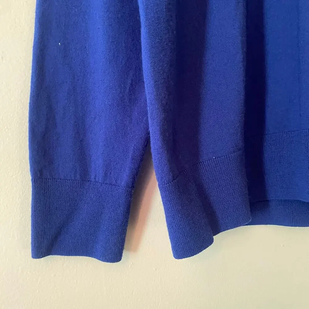 G/FORE Blue White Knit Pullover Sweater Wool Blend Minimalist Men's size Large